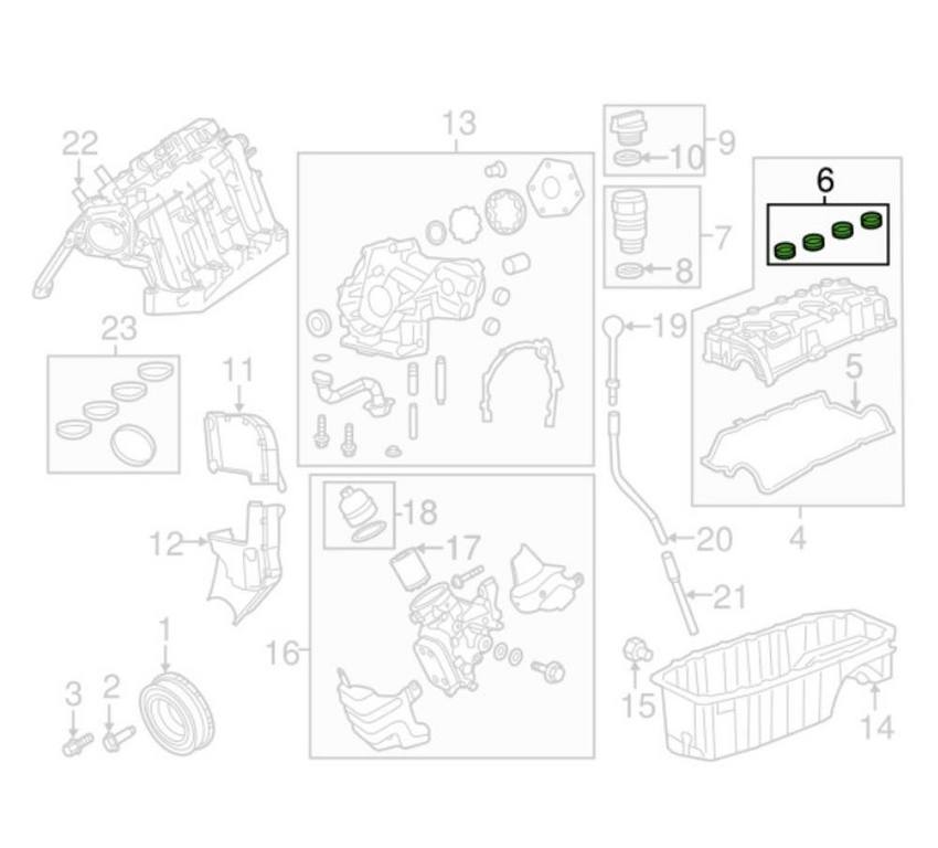 Fiat Engine Valve Cover Washer Seal